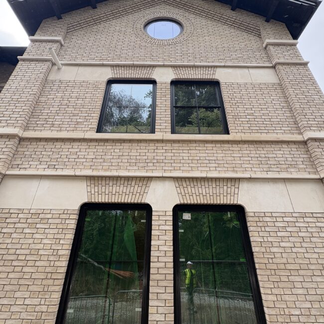 Facing brickwork on a new-build scheme by Vanguard Masonry